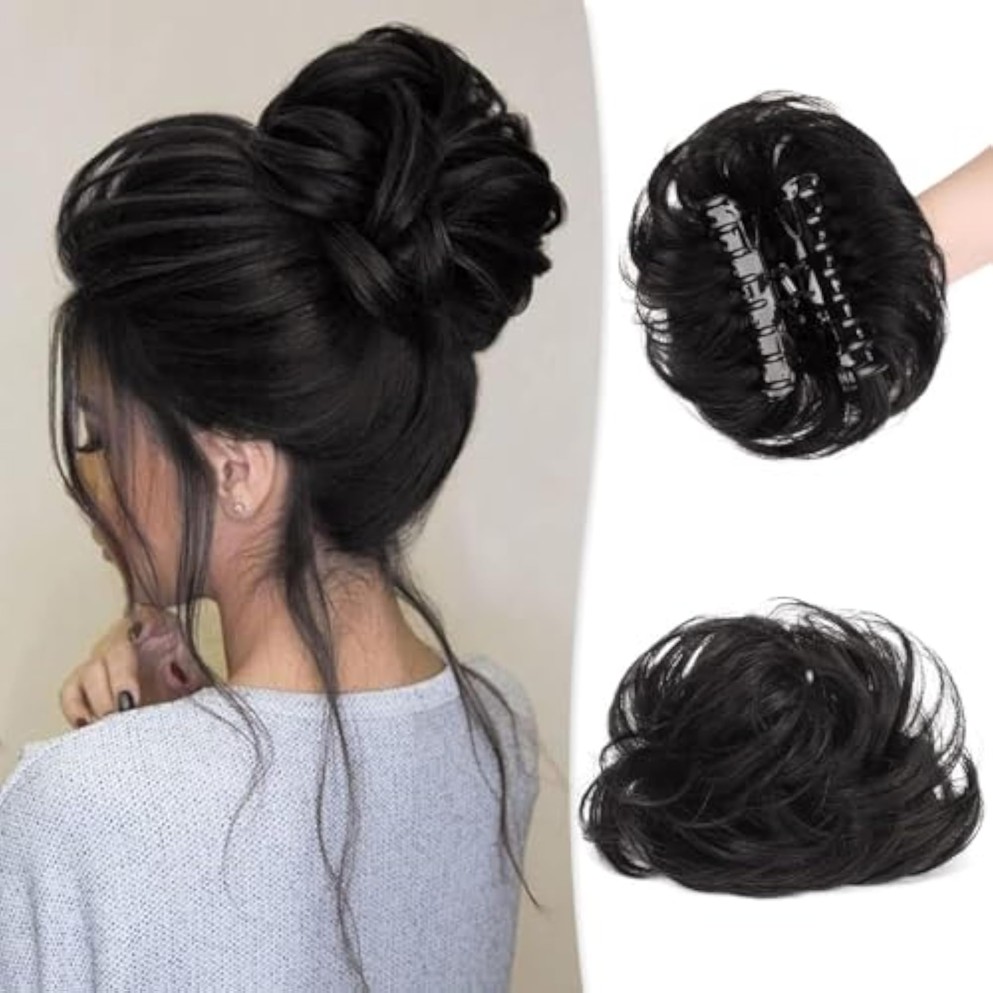 Curly Dish Hair Claw Bun Hairpieces Clip